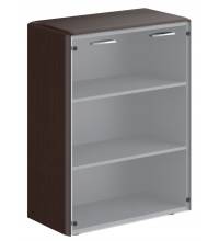 Шкаф средний со стеклянными дверьми и обвязкой DMC 85.2 Венге Магия 892х470х1185