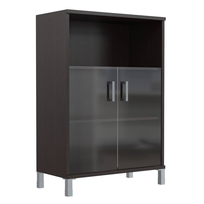 Шкаф средний с малыми стеклянными дверьми B 420.5 Венге Магия 900х450х1286  главное фото